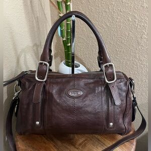 TOD’S BROWN LEATHER G LINE SATCHEL BAG